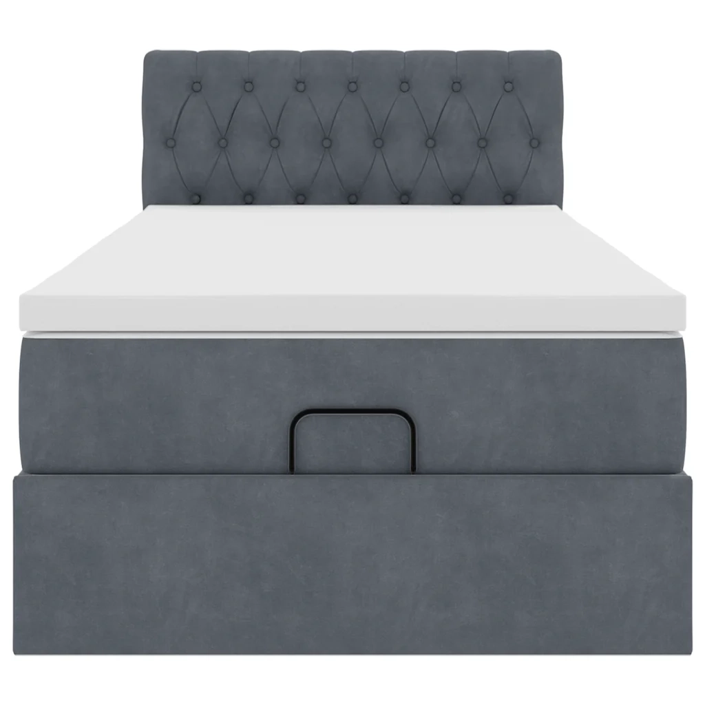 Struttura Letto Pouf con Materasso 100x200 cm Velluto 3312675