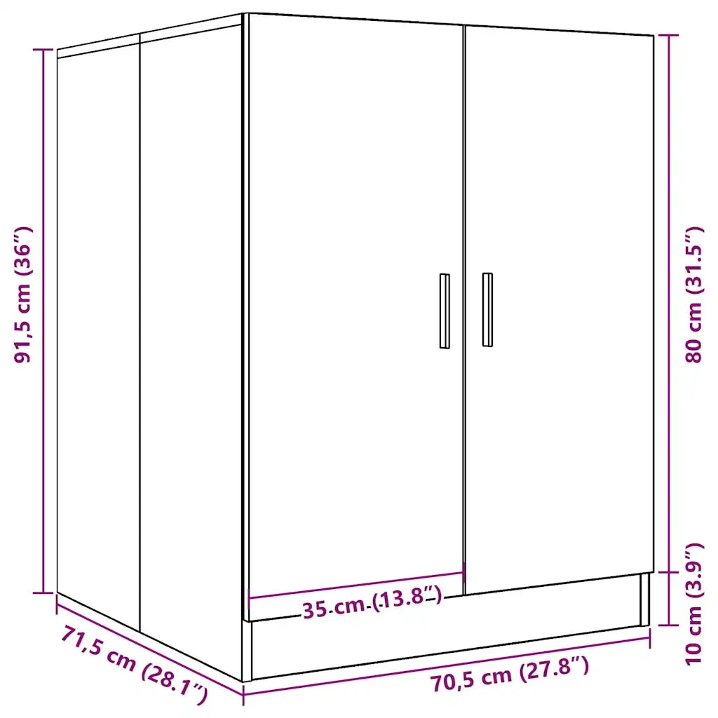 Mobile per Lavatrice Grigio Cemento 70,5x71,5x91,5 cm CFW6287692