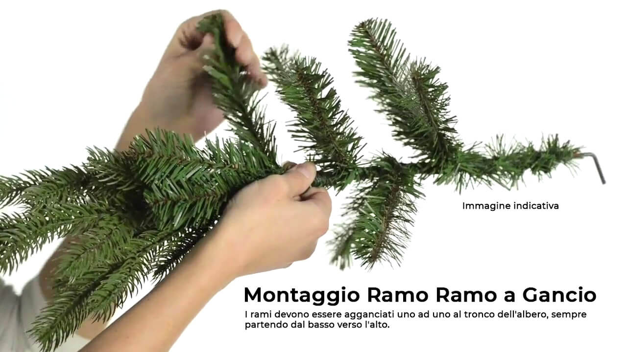 Albero di Natale Artificiale Innevato 240 cm 77 Rami Argentato delle Murge Verde