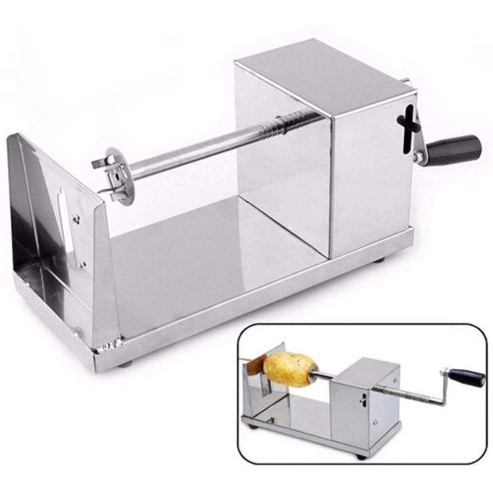 Trade Shop - Taglia Affetta A Spirale Ricciolo Patate In Acciaio Inox Professionale Chips -