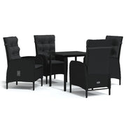 Set da pranzo da esterno nero da 5 pezzi con cuscini 02_0014150