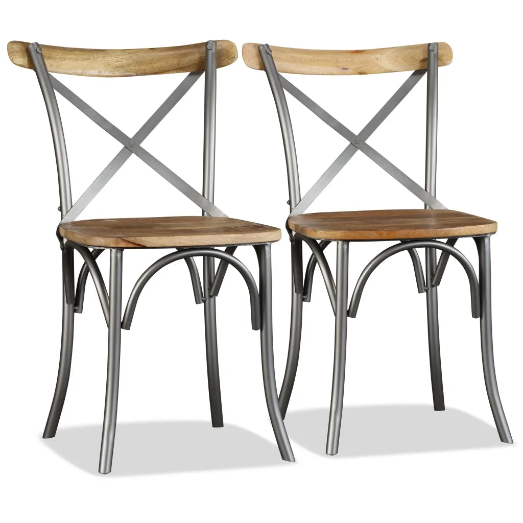 Sgabelli da Bar 2 pz in Legno Massello di Mango cod mxl 5734