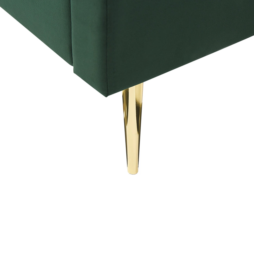 Letto imbottito velluto verde smeraldo e oro rete a doghe testiera alta 180 x 200 cm testata alta design retrò
