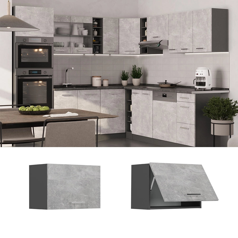 Pensile da cucina R-Line Calcestruzzo/Antracite 60 cm Piatto Vicco
