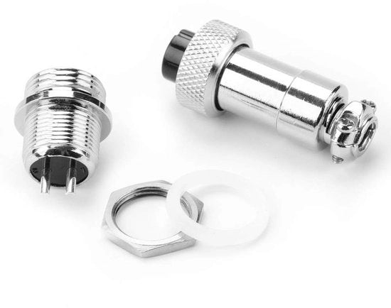 Set di connettori aeronautici in metallo di alta qualità - 5 pezzi - Connettore a 5 poli - Argento - Kit di sostituzione - Ideale per strumenti - 2 pollici