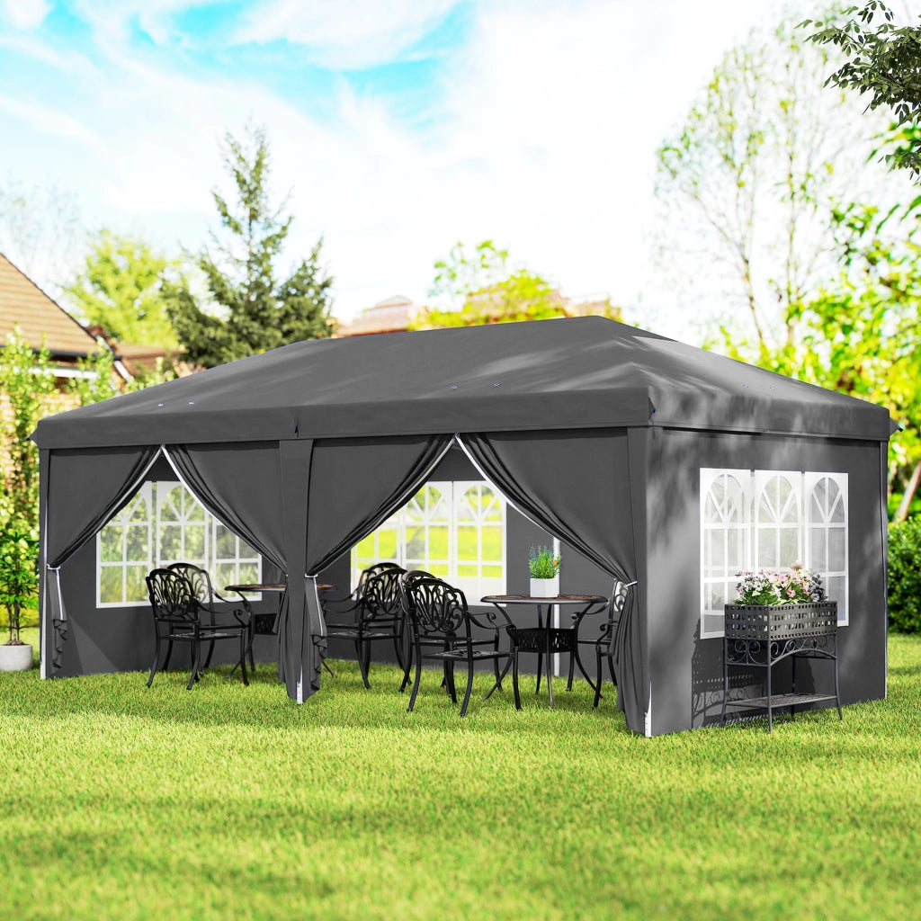 Tonnelle Giardino Pieghevole ¨C zephmum ¨C Grigio Scuro 300x600x250 cm