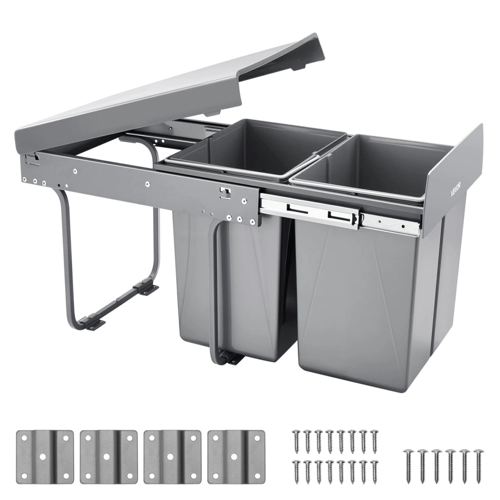 Pattumiera estraibile da cucina 20 L x 2 per sotto lavello contenitore rifiuti da incasso scorrevole salvaspazio