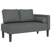 Chaise Longue con Cuscini Grigio Scuro in Tessuto CFW8923882