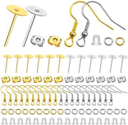 Set per creare orecchini - 500 pezzi - oro e argento - attrezzi per orecchini e fermagli - creativo e artigianato