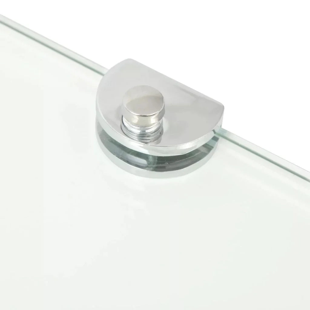 Mensola angolare per mobile + staffe cromate vetro trasparente 35 x 35 cm 2702218/2