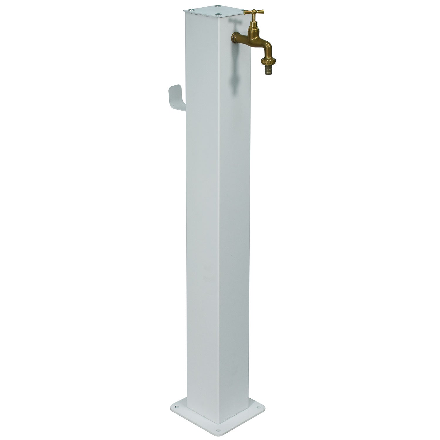 Colonna Acqua da Giardino con Rubinetto 20x20x97 cm in Acciaio Bianco