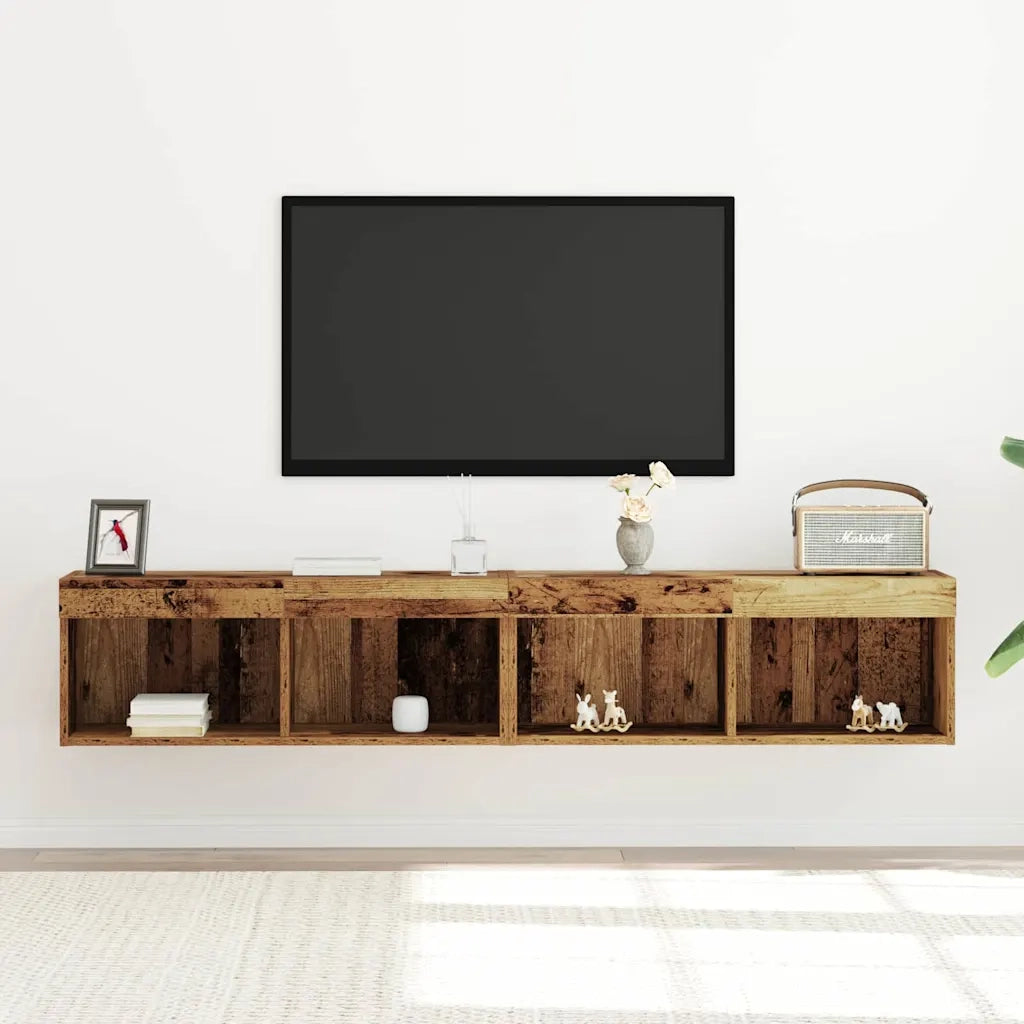 Set mobile TV con led 2 pcs Legno vecchio 80 x 30 x 30 cm 862201