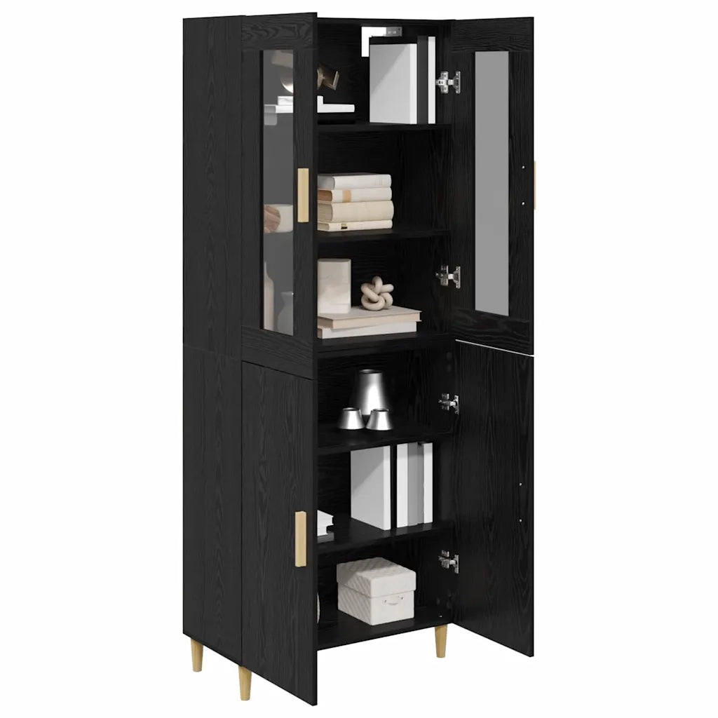 Credenza Rovere Nero 69,5 x 34 x 180 cm
