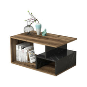 Calvera, Tavolino da Salotto 2 Vani, 42x90x54h cm Marrone