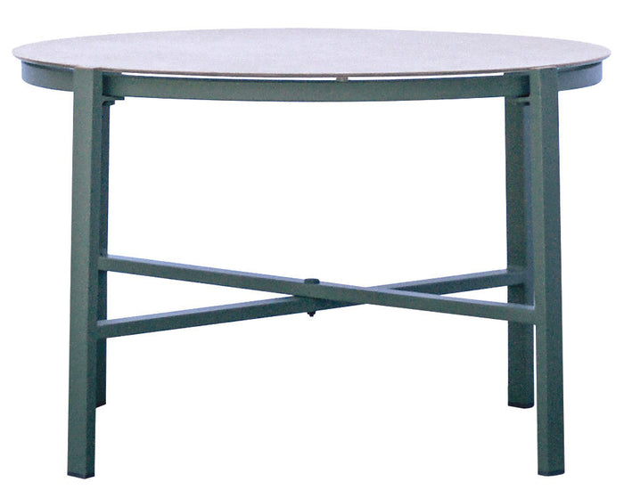 Set Salotto da Giardino Divano 2 Poltrone e Tavolino Tarquinia in Ferro e Textilene Verde