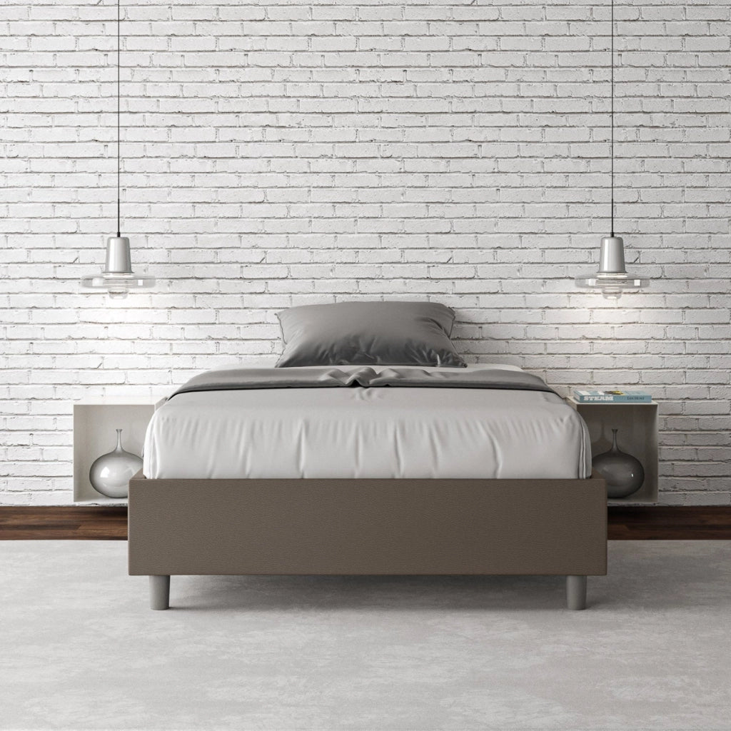 Letto Matrimoniale Francese Sommier 140x190 cm Senza Rete Azelia Cappuccino