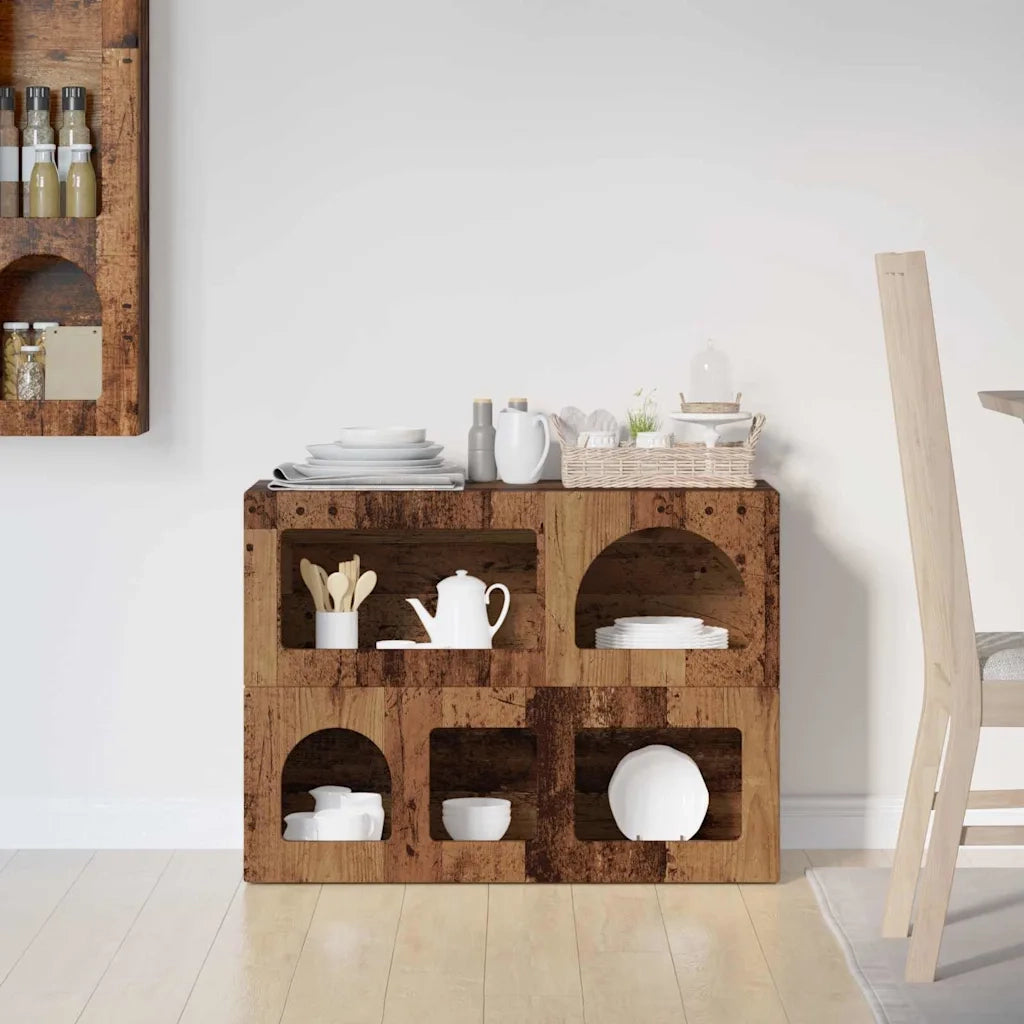 Credenza | Madia | Buffet da pranzo | Armadio da pranzo Legno vecchio 80.5 x 35 x 59 cm Legno multistrato