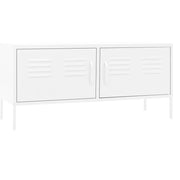 Mobile TV multimediale scaffale TV mobile TV sala da pranzo soggiorno camera da letto 105 x 35 x 50 cm acciaio bianco 02_0025687