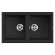 Lavello Elleci Incasso 2 vasche 86x51 Best 450 Keratek Plus Nero Black Assoluto LKB45086