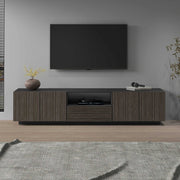 WHOUS Mobile porta tv Coste a 4 ante 1 cassetto e 1 vano antracite/legno scuro 220,1x43x46 cm