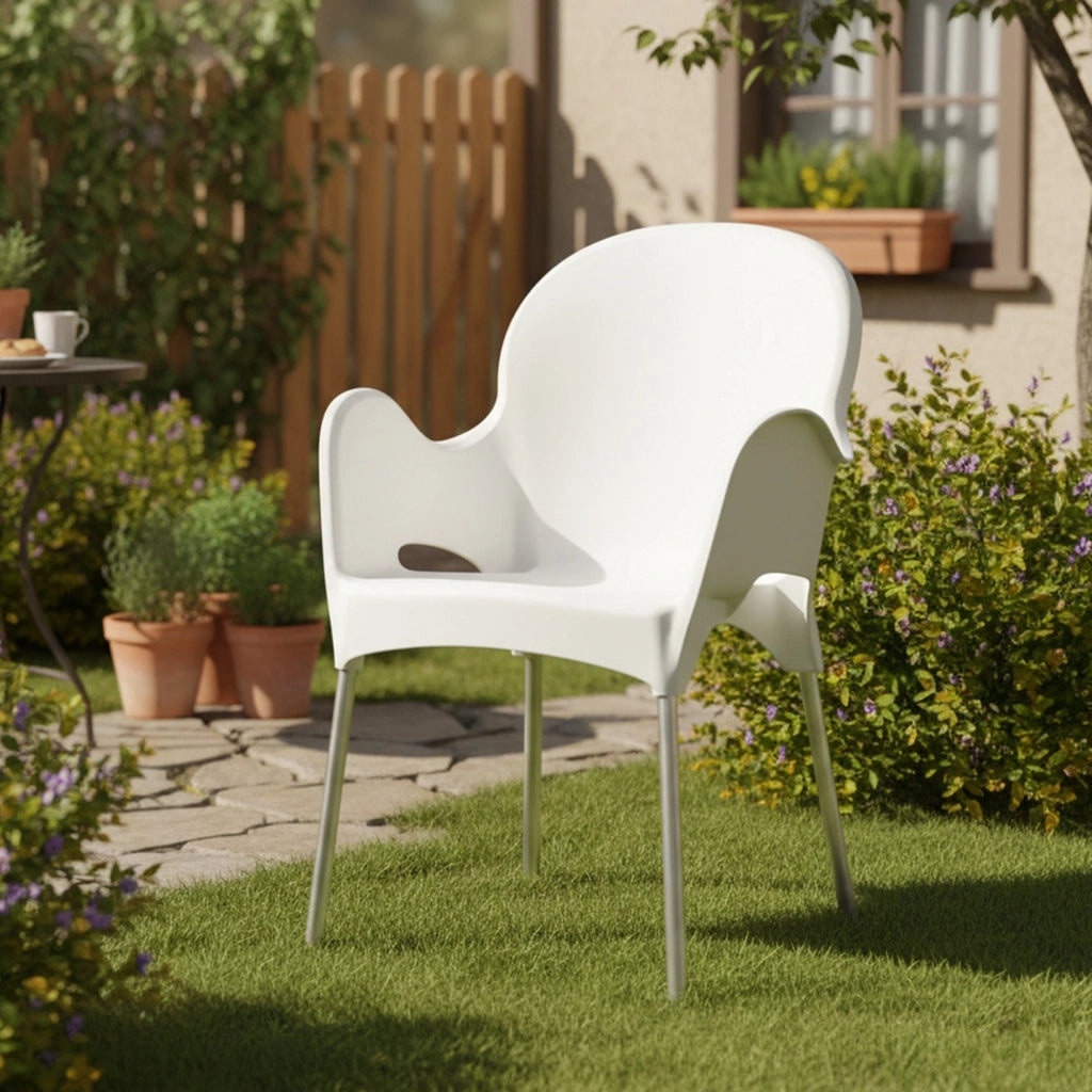 Vashti, Sedia da Esterno una Sedia Made in Italy, Bianco