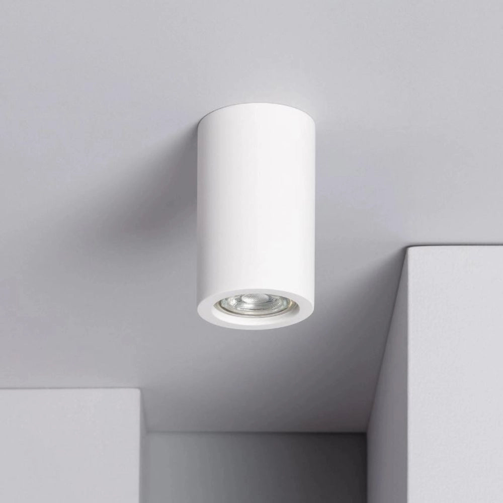Applique lampada gesso bianco verniciabile da soffitto Ø 70 mm x l. 170 mm