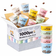 Akitaink 1000 Bicchieri Caffe Carta 75ml Colorati