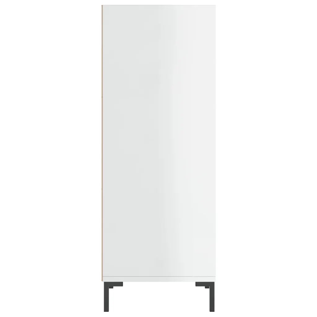 Credenza-Buffet-Armadio da cucina Bianco Lucido 34,5x32,5x90 cm in Legno Multistrato 242166
