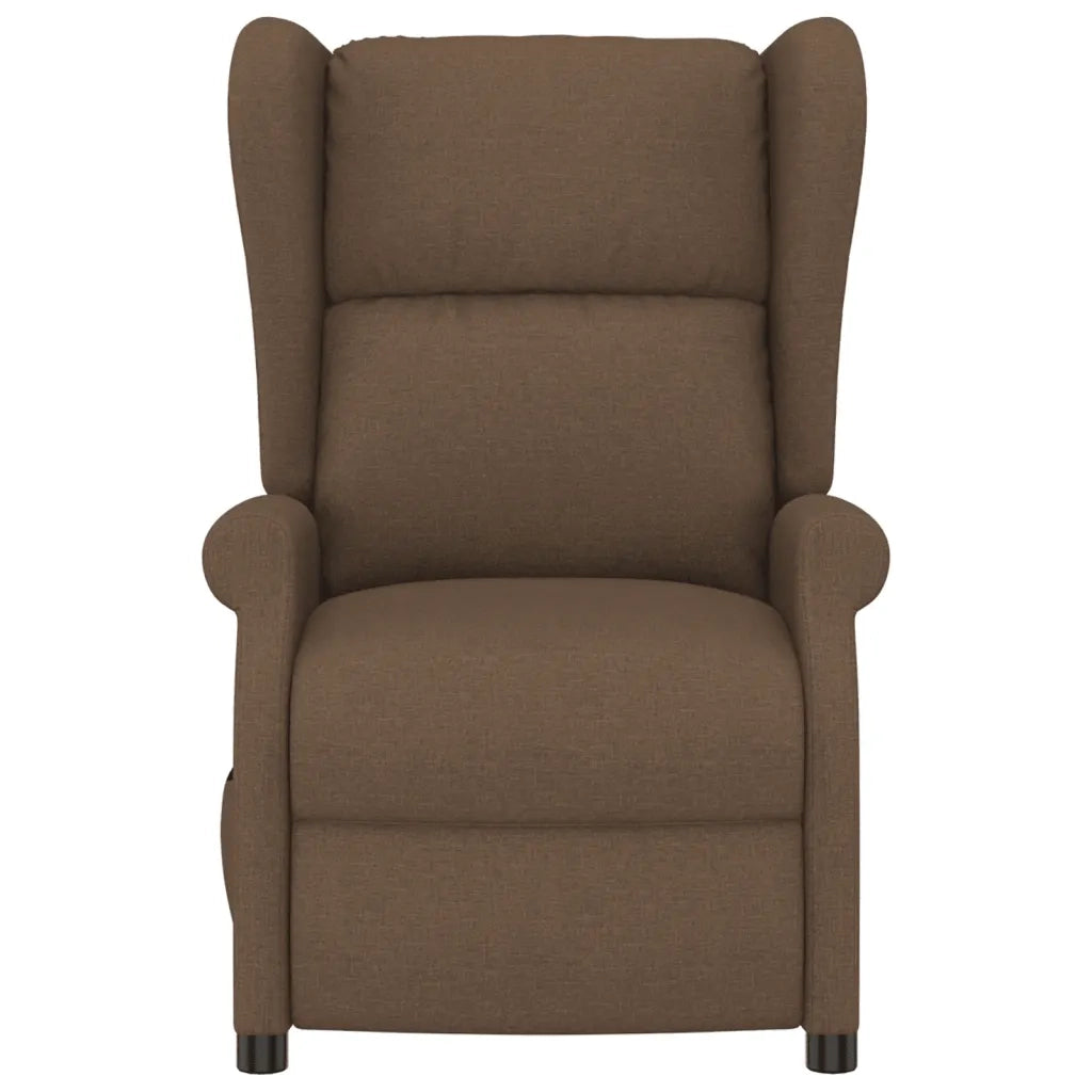 Poltrona ad Ala Reclinabile Elettrica Marrone in Tessuto 3098323