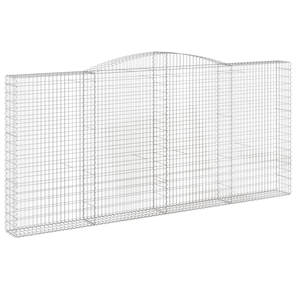 Cesti Gabbioni ad Arco 2 pz 400x30x180/200 cm Ferro Zincato 3146918