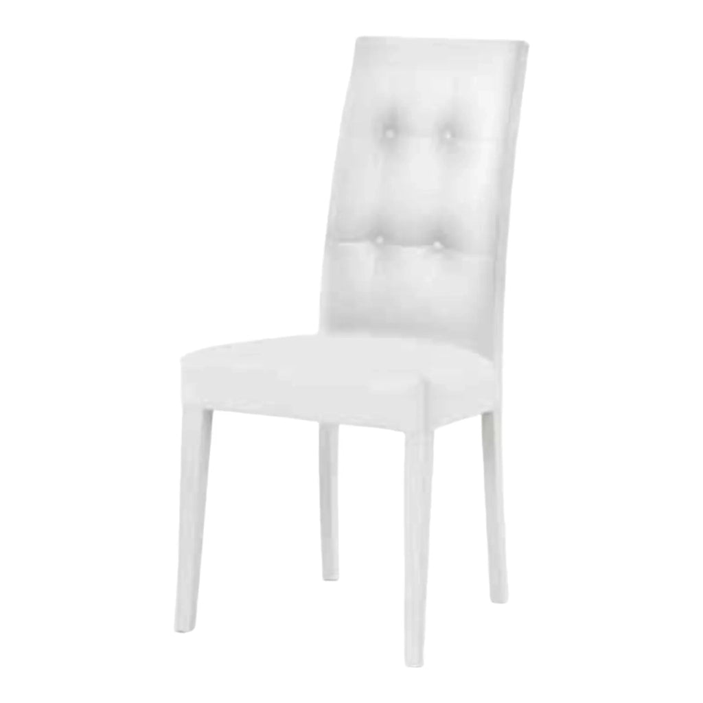 Set 2 sedie moderne in ecopelle 4 bottoni bianco (678) - Mobili 2G
