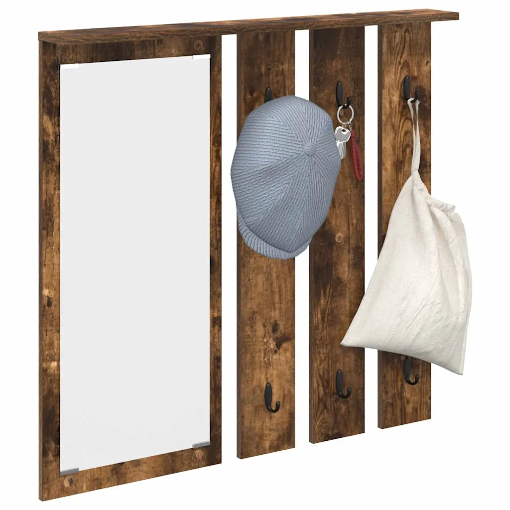 vidaXL Appendiabiti a muro con lo scaffale Rovere fumo 84 x 10 x 80 cm