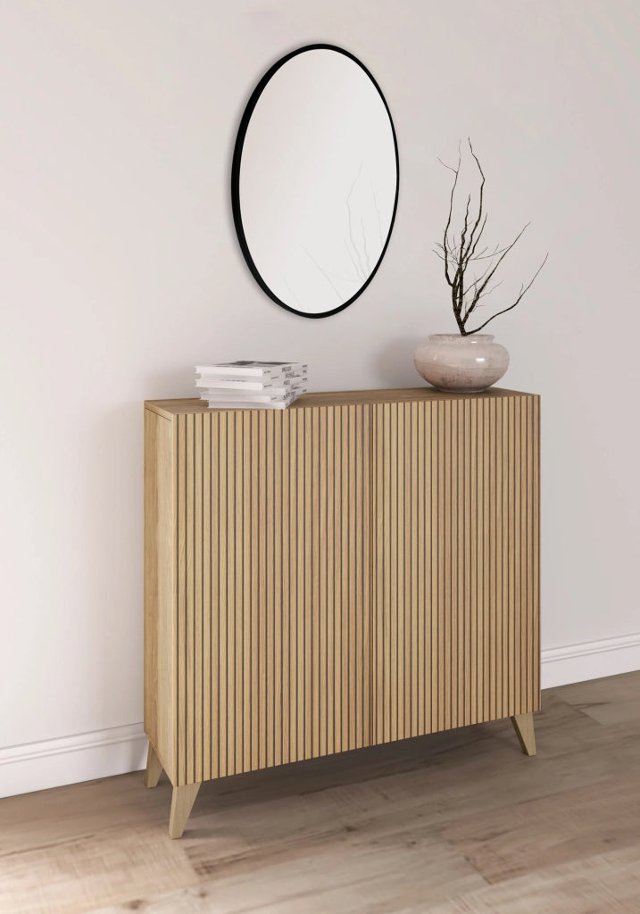 Scarpiera Herdasa effetto rovere dorato ante stampa doghe 90x90x27