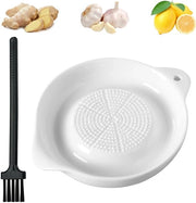Raspino ceramico, raspante gamba di gatto ceramica, piatto ceramico a forma di cilindro, raspante frutta, raspante verdura, raspante gamba di gatto e aglio con spazzola per frullare mela, limone e succo di zenzero in cucina familiare