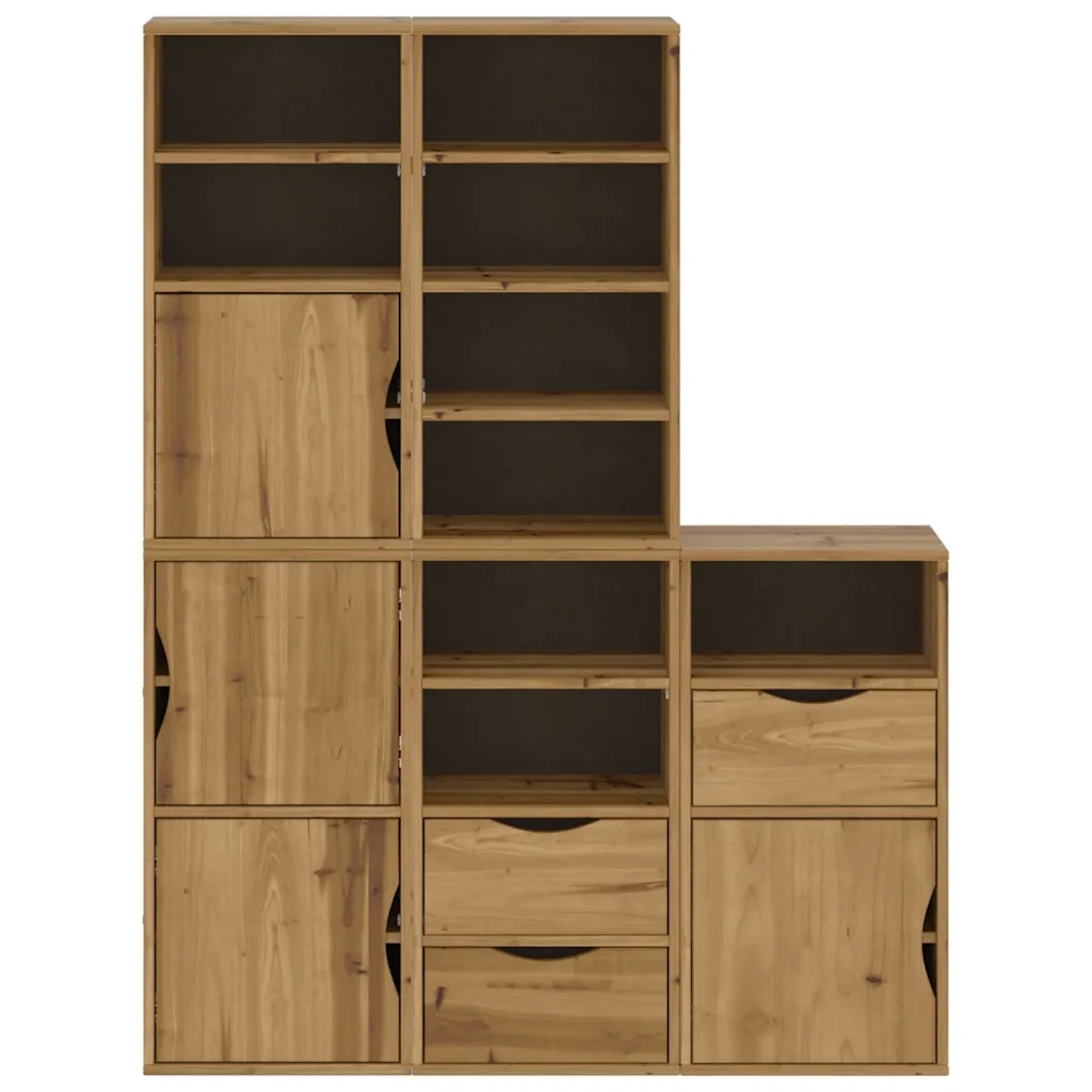 Armadietti Laterali 5 pz ODDA 40x24x79 cm Legno Massello Pino