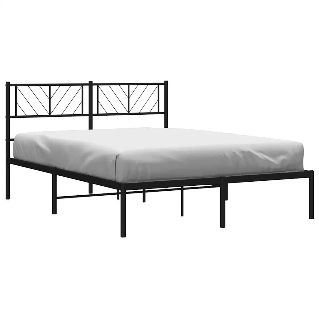 Giroletto con Testiera in Metallo Nero 135x190 cm 372178