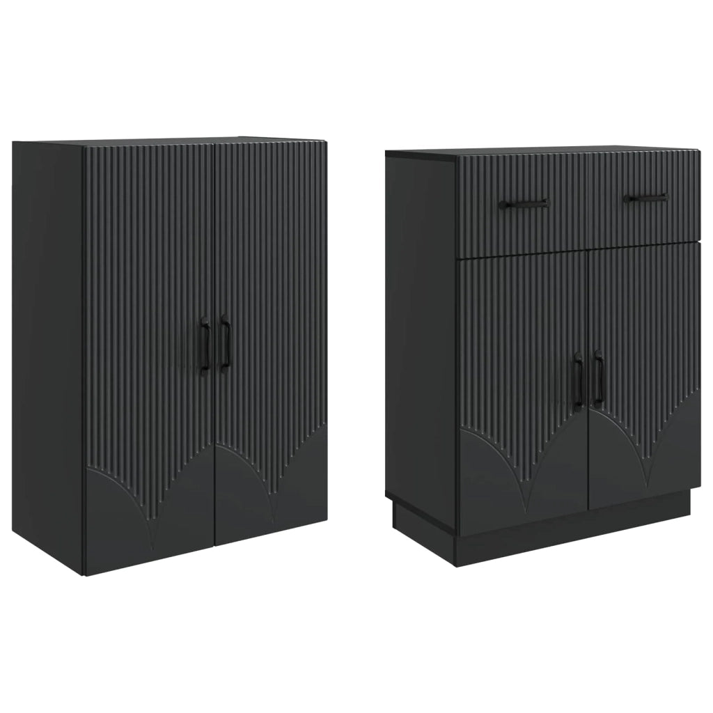Set di armadi 2 pcs Nero Legno ingegnerizzato 3416827