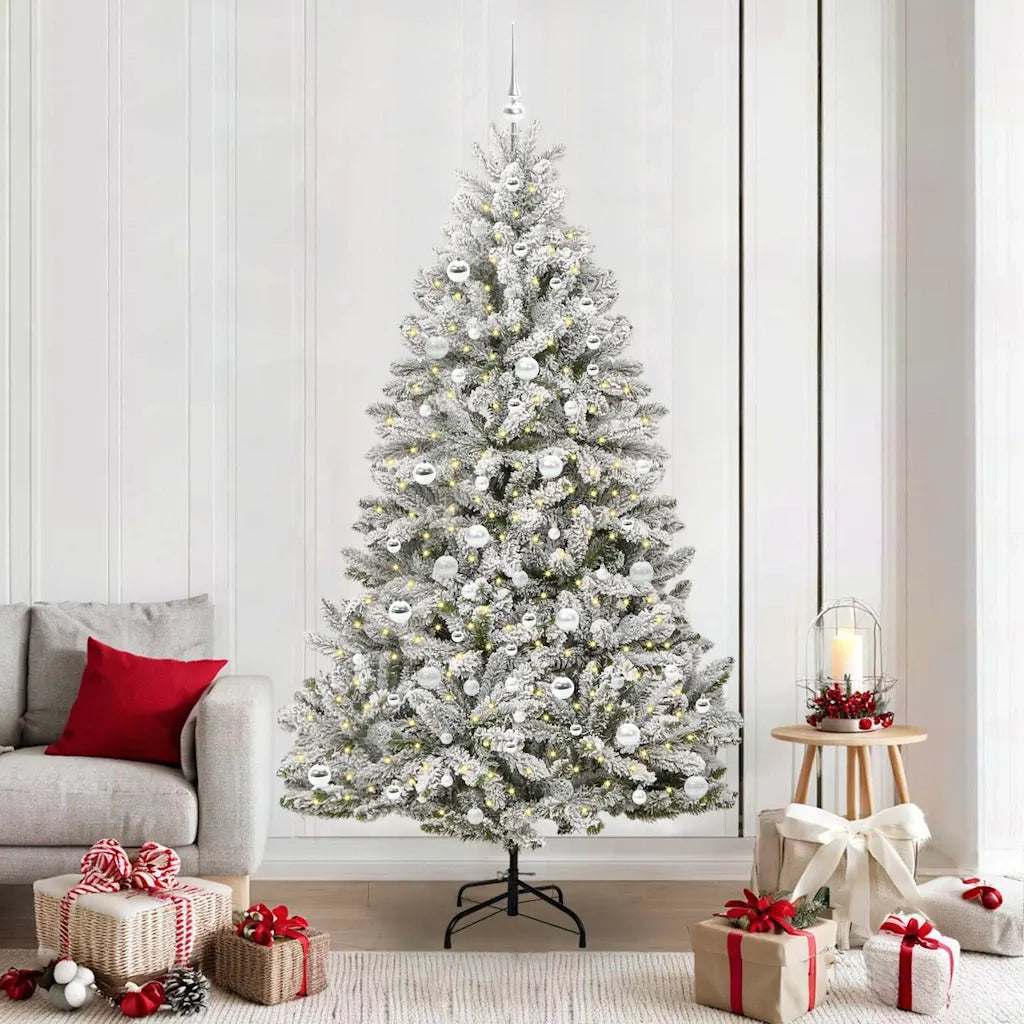 Albero di Natale artificiale con 300 LED Verde e Bianco 210 cm