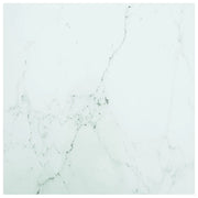 Piano Tavolo Bianco 60x60 cm 6mm Vetro Temperato Aspetto Marmo cod mxl 72554