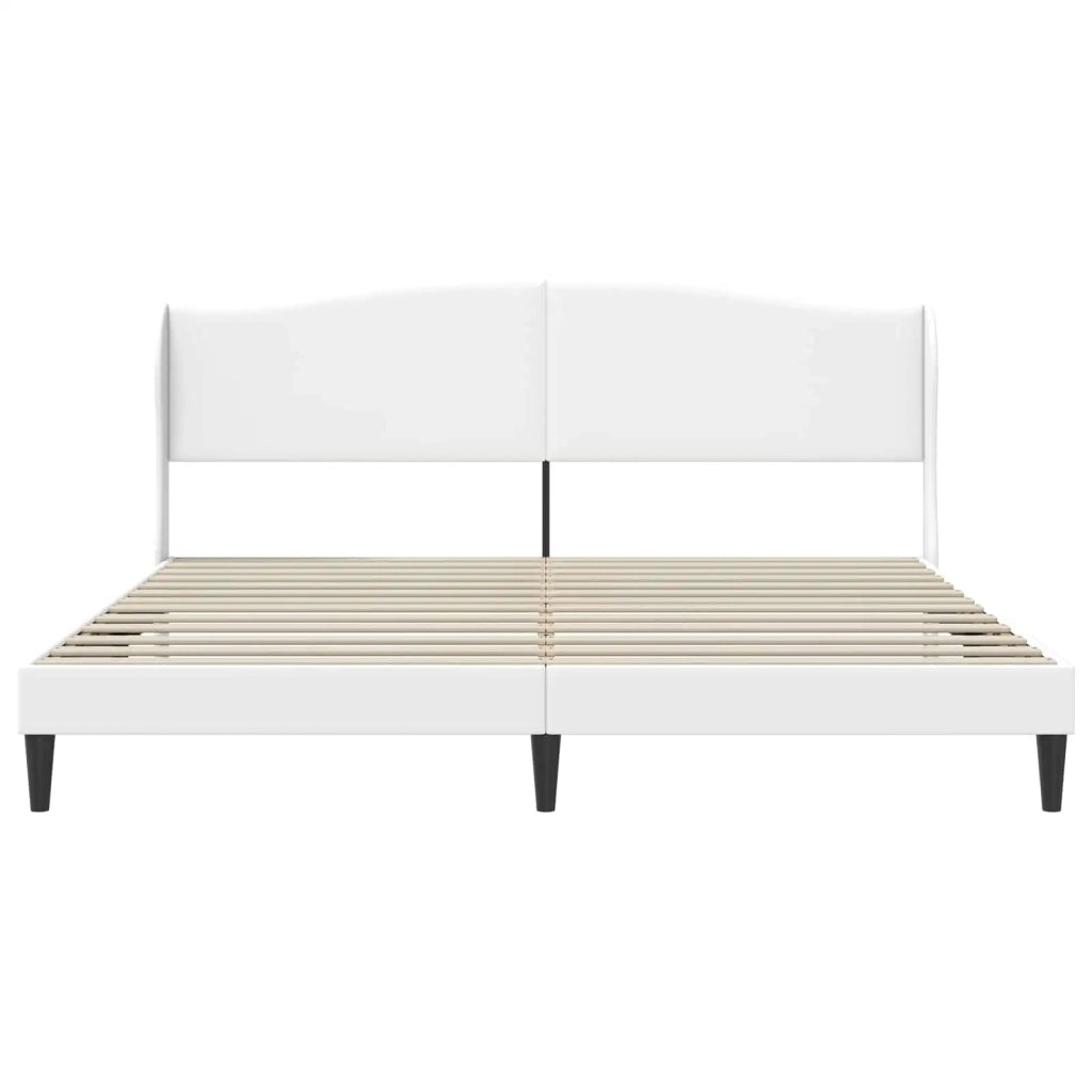 Struttura del letto con testiera Bianco 200 x 200 cm Similpelle