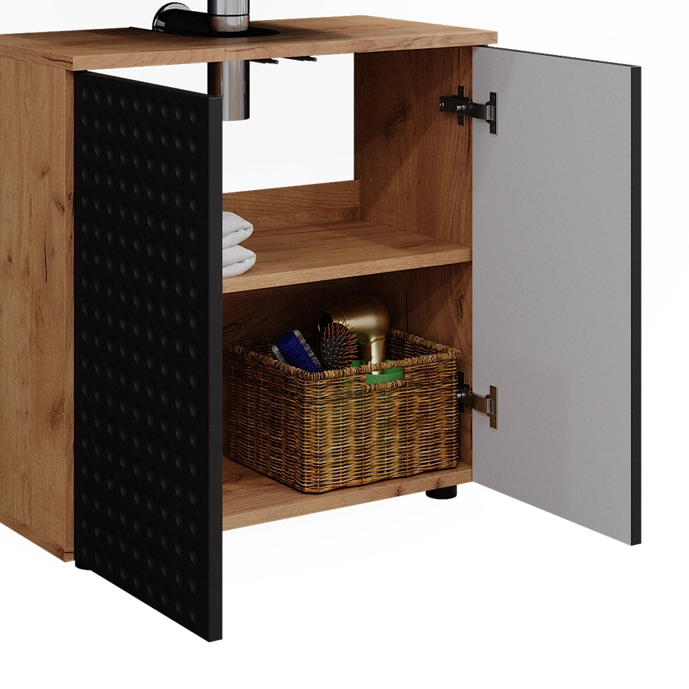 Vicco Set mobili bagno Antracite puntinato 3 parti, con unità di base 60 cm