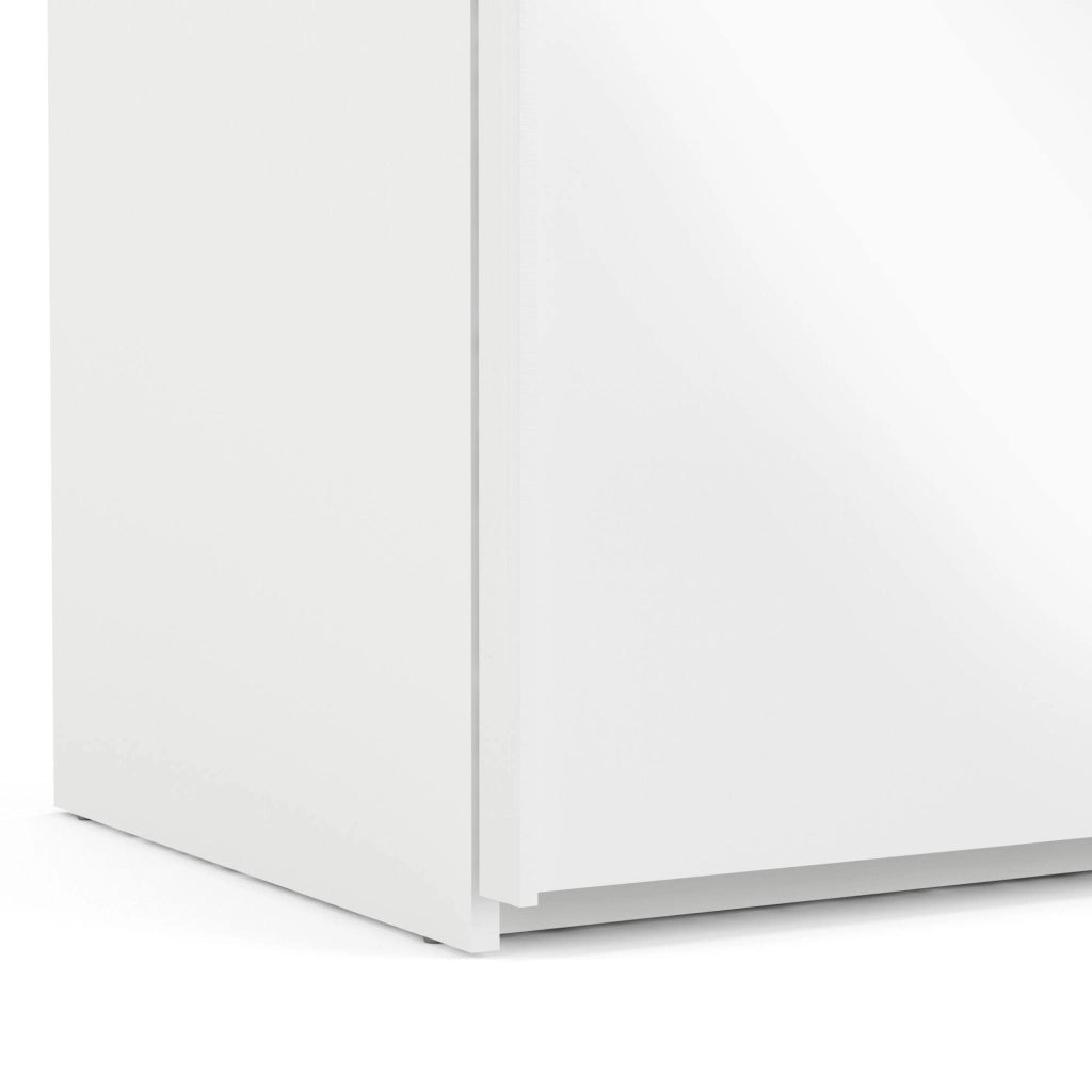 Guardaroba 2 ante Catalina, Mobile camera da letto, Cabina armadio portabiti, Armadio appendiabiti, 243x61 h220 cm, Bianco lucido