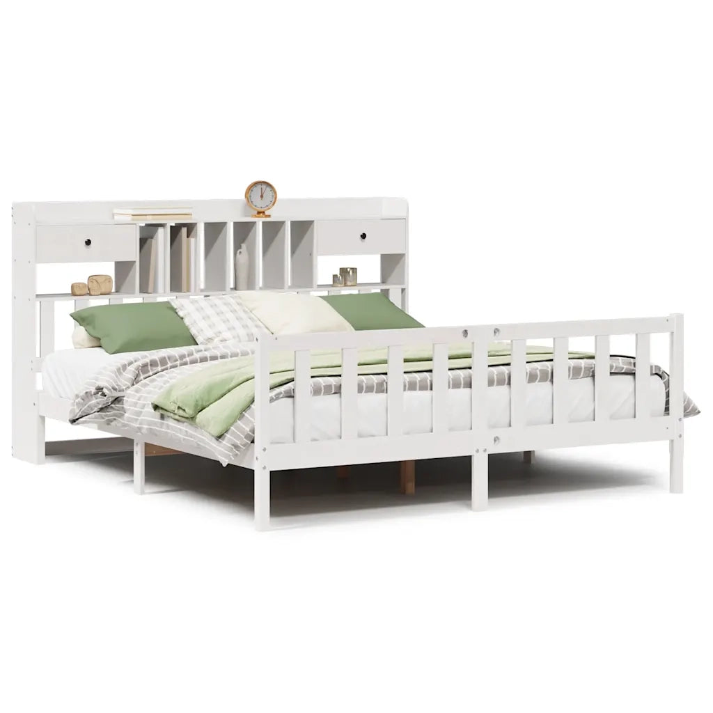 Giroletto con Libreria senza Materasso 180x200 cm in Legno Pino 3321750