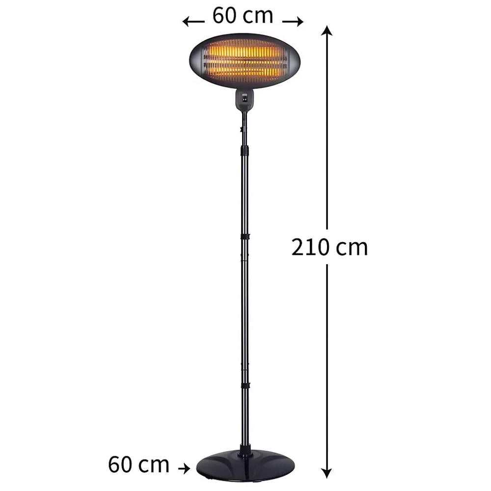 Zephir hzq2000 stufa da esterno al quarzo 2000w con 3 potenze