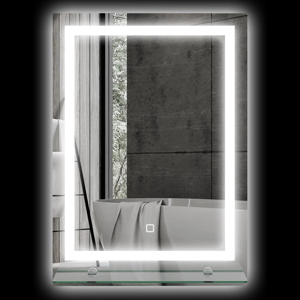 Specchio LED Bagno Dimmabile Antiappannante Touch ¨C zephmum ¨C Argento 50x70 cm