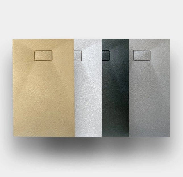 Piatto doccia in resina 80x140 cm SMC effetto pietra colore bianco CUBA