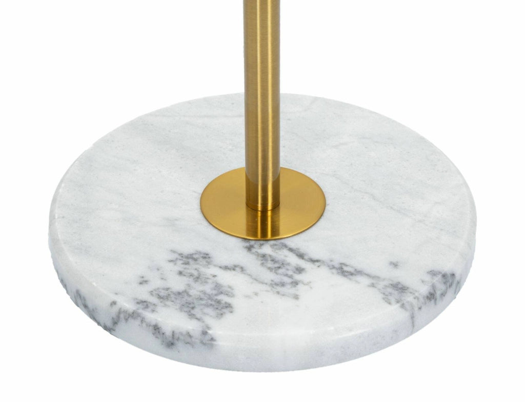 Lampada da terra Tano, Luce da terra, Lampada da pavimento, Lampada a stelo, 41x41 h173 cm, Bianco e Oro