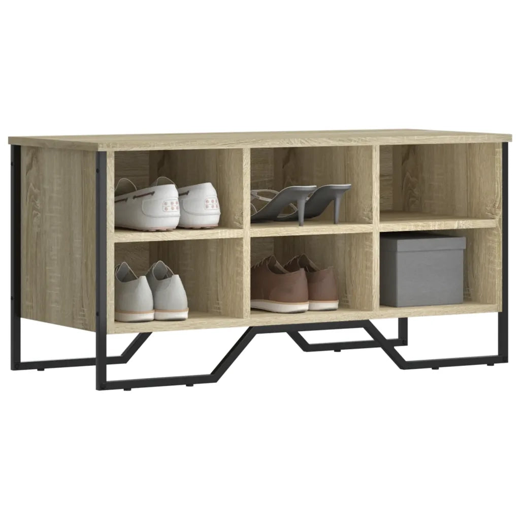 Scarpiera-Scaffale per scarpe Rovere Sonoma 90x38x45,5 cm in Truciolato