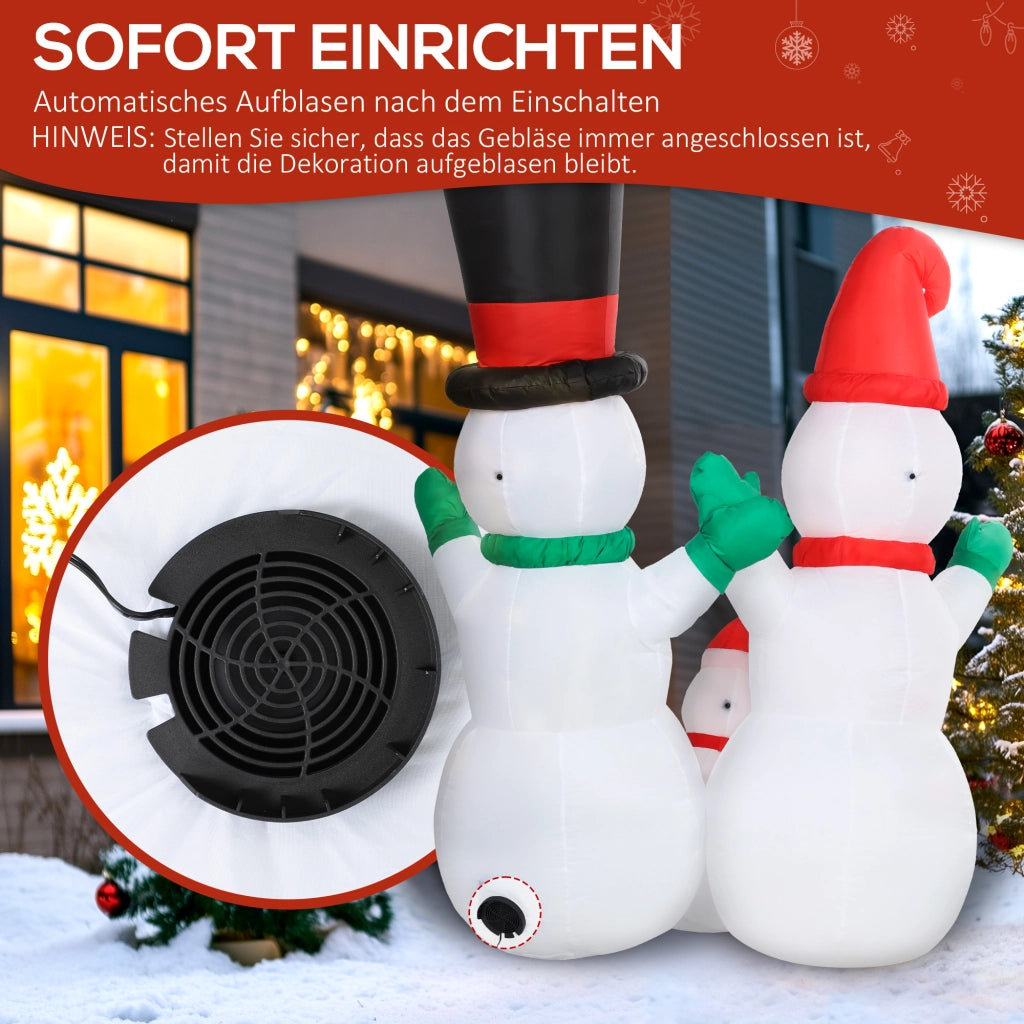 Pupazzo di Neve Gonfiabile Famiglia 1,8m ¨C Xylo ¨C Con Illuminazione LED per Interno ed Esterno