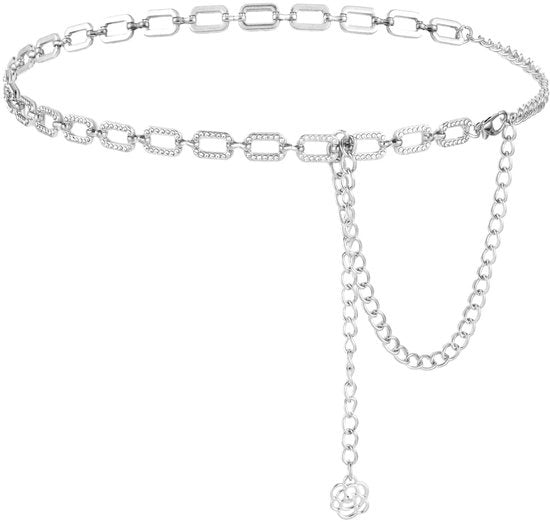 Riem in Stile Vintage con Cristalli - Cintura Femminile con Catena Metallica - Hanger a Strass - Cinturone Femminile Versatile